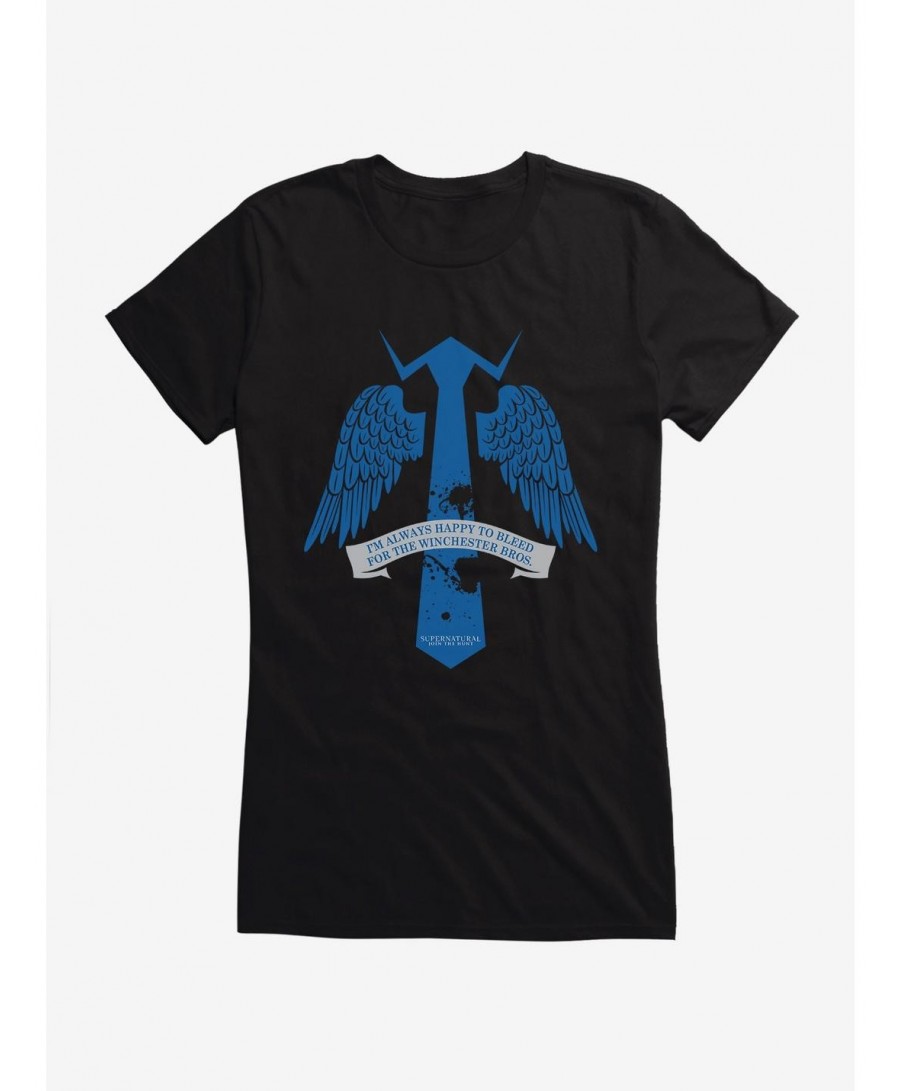 Special Supernatural Castiel Tie Girls T-Shirt $8.17 T-Shirts