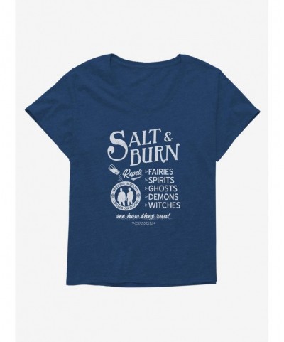 Unique Supernatural Salt & Burn Girls Plus Size T-Shirt $6.94 T-Shirts