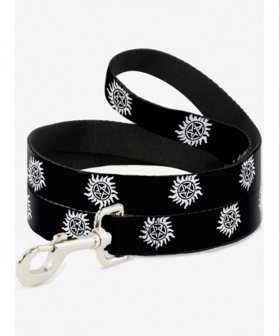 Best Deal Supernatural Winchester Pentagram Repeat Black White Dog Leash 6 Ft $7.10 Others