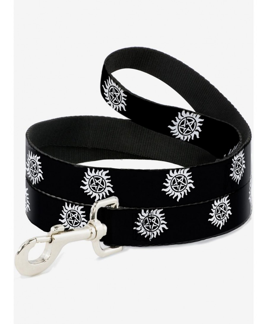 Best Deal Supernatural Winchester Pentagram Repeat Black White Dog Leash 6 Ft $7.10 Others