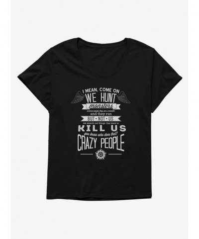 High Quality Supernatural Crazy People Girls Plus Size T-Shirt $8.55 T-Shirts