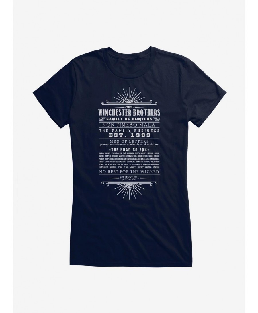 Exclusive Price Supernatural The Winchester Brothers Girl's T-Shirt $6.97 T-Shirts